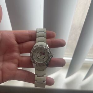 Hello Kitty White Watch with Rhinestones